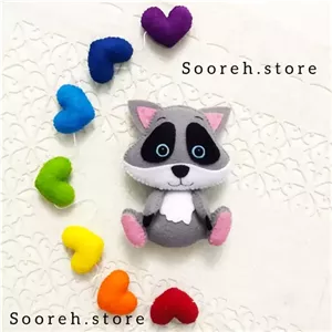 عروسک راکون نمدی خانمان مدل 369935