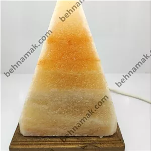 آباژور و چراغ خواب سنگ نمک 18 سانت با پایه چوبی.غرفه خانمان مدل 324482