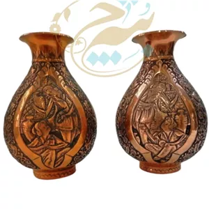 گلدان قلمزنی خمره ای طرح محفل خانمان مدل 343239