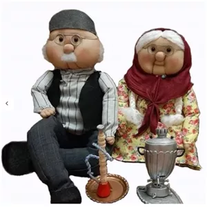 عروسک پارچه ای 35 سانتی دست ساز شب یلدا روسی عید نوروز پیرزن و پیرمرد خانمان مدل 372241