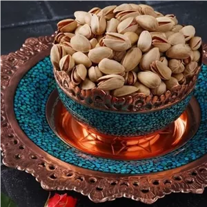 کاسه بشقاب مسی فیروزه کوب دارای امضای استادکار خانمان مدل 340410