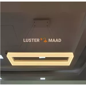لوستر مدرن ماد مستطیل تک طبقه سایز 80 در 40 رنگ آفتابی مهتابی نچرال سه حالته خانمان مدل 351206