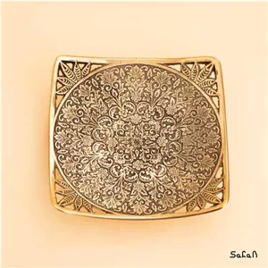 شیرینی خوری برنجی میناکاری مدل مربع خانمان مدل 341033 