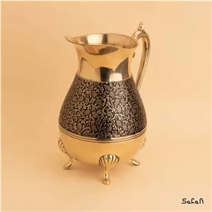 پارچ برنجی میناکاری سه پایه طرح انگوری خانمان مدل 341044
