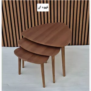 میز عسلی طرح مثلث 3 تیکه خانمان مدل 314508