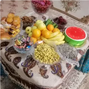 سفره قلمکار سنتی واصیل سایز 150سانت مخصوص کرسی شب یلدا خانمان مدل 362421