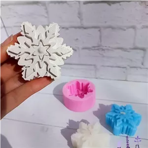 قالب سیلیکونی دانه برف 6 سانتی مناسب شمع و پودر سنگ هنری خانمان مدل 353694