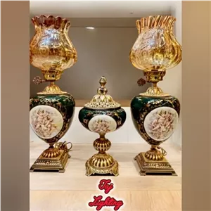 آباژور چراغ رومیزی همراه با کاپ رومیزی طرح فرشته مدل آماندا خانمان مدل 324701