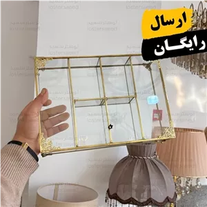 تی بگ جعبه پذیرایی باکس شیشه ای برنجی کد6B خانمان مدل 339352