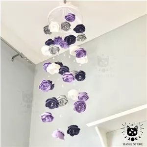 اویز سقفی یا لوستر نمدی گل، اتاق کودک دست ساز خانمان مدل 347676