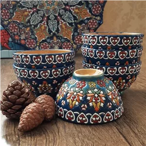 پیاله سفالی میناکاری شده خانمان مدل 340208