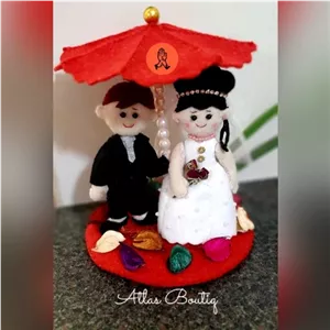 عروسک نمدی عروس و داماد خانمان مدل 370044