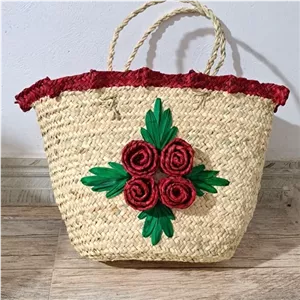 ساک حصیری چهار گل خانمان مدل 347395