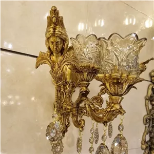 لوستر دیوارکوب یاس با شاخک ملائکه نسکافه ای خانمان مدل 349038