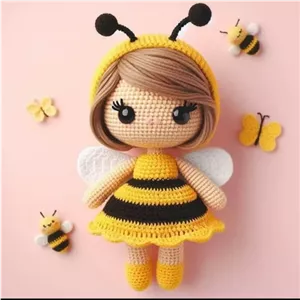 عروسک دختر زنبوری بافتنی خانمان مدل 368438