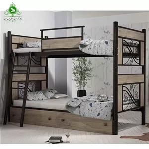 تخت خواب دو طبقه مدل ملودی با کشو بدون تشک خانمان مدل 327745