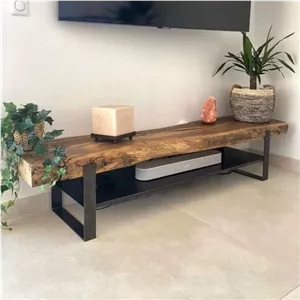 میز تلویزیون چوب بلوط میز تی وی TV میز ال سی دی چوبی LCD گردو افرا راش آمریکایی کاج روسی کهنه نگاری شده خوش نقش و زیبا خانمان مدل 313171