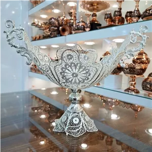 کشکول ملیله کاری با آبکاری نقره سایز متوسط خانمان مدل 340753