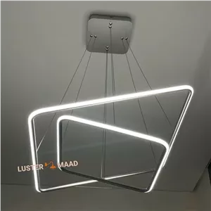 لوستر مدرن مربع ماد دو طبقه سه حالته آفتابی مهتابی نچرال 60در60 40در40 خانمان مدل 348780