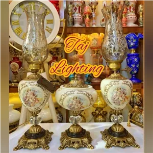 آباژور چراغ رومیزی و کاپ رومیزی طرح فرشته مدل شانا ست سه تیکه خانمان مدل 324689