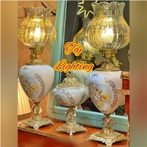 آباژور چراغ رومیزی همراه با کاپ رومیزی طرح فرشته مدل دالیا خانمان مدل 324690