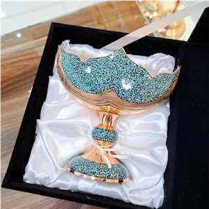 کشکول فیروزه کوبی بغل قلم سایز 3 طرح جدید به همراه باکس جیر مناسب هدیه خانمان مدل 341301