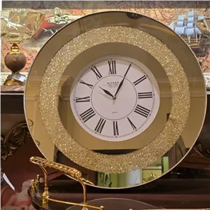 ساعت دیواری آینه ای گرد طلایی دیاکو خانمان مدل 340951