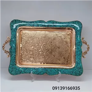 سینی چایخوری فیروزه کوبیصنایع دستی پرنسا خانمان مدل 337734