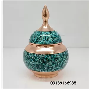 قندان فیروزه کوبی 15سانتیصنایع دستی پرنسا خانمان مدل 341214