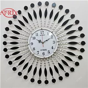ساعت دیواری مدل نگین دار کد A502 سایز بزرگ 60 سانتیمتر خانمان مدل 343458