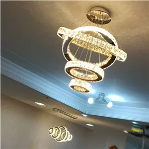 لوستر مدرن کهکشانی 4حلقه سایز60-50-30-15سه رنگ خانمان مدل 352190