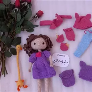 عروسک بافتنی ست کامل لباس دختر خانمان مدل 368690