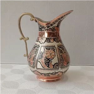 پارچ مسی نقره کوب الماس تراش اردکی خانمان مدل 343560
