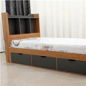 تخت خواب یک نفره mdf تمام cnc طرح چوب خانمان مدل 325393