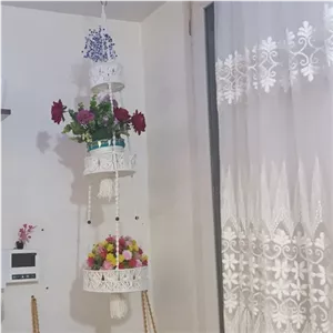 آویز گلدان دکوری مکرومه بافی خانمان مدل 365332
