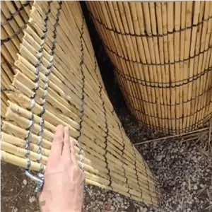 پرده و شید حصیری از جنس بامبو چهار تراش سایز عرض 230سانتی متر و طول 100 سانتی متر خانمان مدل 346609