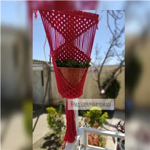 آویز گلدان دیواری مکرومه خانمان مدل 360980