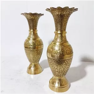 گلدان برنجی هندی با ارتفاع 26 سانت گلدان برنز هندی با طرح طاووس مدل ریخته ای سنگین تزیینی دکوری بسیار زیبا و قابل شستشو خانمان مدل 338367