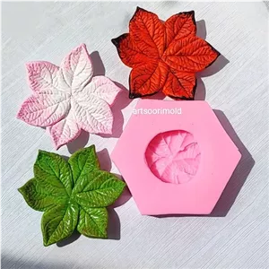 قالب سیلیکونی مولد ظرف طرح برگ قطر ده سانت خانمان مدل 356581