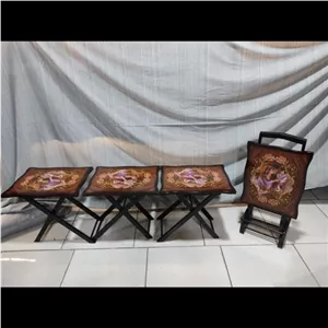میز عسلی جلومبلی تاشو چمدانی 4 تایی کمجا طرح چهره لیلی ارسال به صورت با چاپار میباشد خانمان مدل 310739