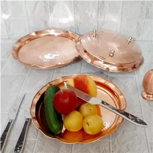 پیش دستی مسی پایه دارنانوشده زنجان یک عدد خانمان مدل 343010