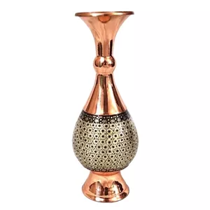 گلدان خاتم کاری مسی نیم تنه 25 سانت خانمان مدل 340233 