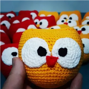 عروسک دست بافت جغد کوچک خانمان مدل 373456