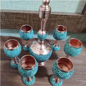 سرویس تنگ و جام مسی فیروزه کوبی هانیا. هزینه ارسال به صورت خانمان مدل 344121