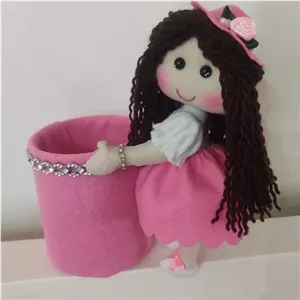 عروسک نمدی رنگ بندی کامل دارن رنگ کار سرخابی خانمان مدل 372672