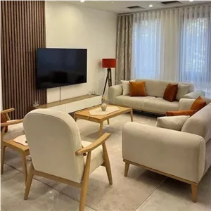 مبل مینیمال دسته چوبی با پارچه لینا خانمان مدل 320714