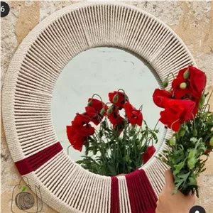 اینه دکوراتیو دستبافت کنفی و رافیا خانمان مدل 337594