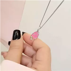 پلاک میناکاری طرح گربه جواهر تمام نقره عیار 925 با روکش قوی طلا سفید عین طلا خانمان مدل 341000 