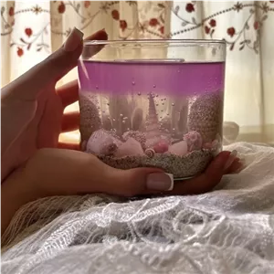 شمع ژله ای دوجداره طرح دریا ارتفاع 10سانت قطر 12سانت در رنگ دلخواه مشتری با طول عمر بالا خانمان مدل 333237