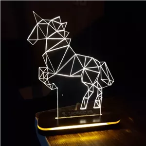 بالبینگ آباژور شبخواب چراغ خواب سه بعدی اسب تک شاخ خانمان مدل 324707